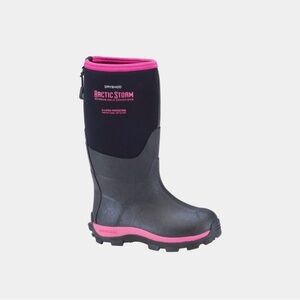 DryShod Kids' Arctic Storm Boots Black/Pink Waterproof Extreme Cold Snow Size 2